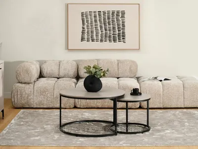 Produktbild von JACEK Couchtisch-Set – beige/schwarz