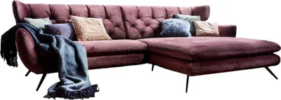 Produktbild von KAWOLA Ecksofa CHARME Sofa mit Longchair rechts Velvet purple