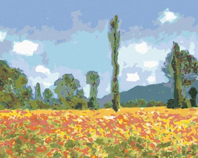 Produktbild von Zuty - Malen nach Zahlen - MOHNFELD IN GIVERNY (CLAUDE MONET), 40x50 cm, mit Keilrahmen (bereits gespannt)