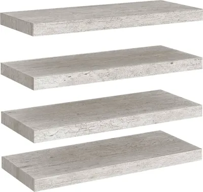 Zdjęcie produktu dla Półki Ścienne, 4 Szt., Szarość Betonu, 60 X 23,5 X 3,8 Cm, Mdf Lumarko!