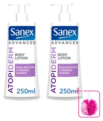 Obrázek produktu pro 2 x Sanex Advanced Atopiderm tělové mléko pro suchou a citlivou pokožku, 250 ml - výhodná balení - 2 kusy