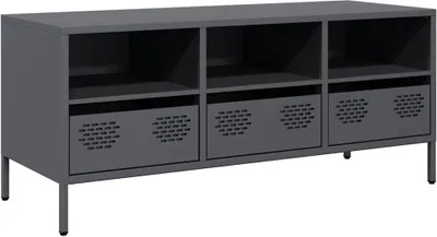 Produktbild von vidaXL TV-Schrank Anthrazit 101,5x39x43,5 cm Kaltgewalzter Stahl