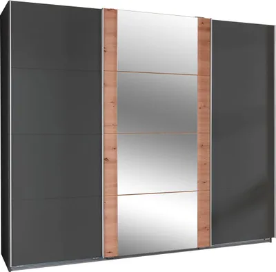 Immagine prodotto di Armadio ad ante scorrevoli Berna Armadio design selezionabile, grafite / rovere Artisan, 313x64x210cm
