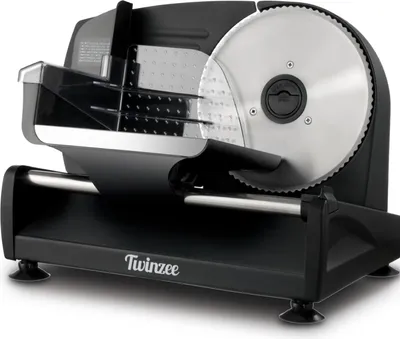 Produktbild von Elektrischer Allesschneider Edelstahl - Verstellbare Küchenmaschine 0 bis 15mm 2 Klingen Wurstschneidemaschine Brotschneidemaschine,