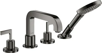 Produktbild von 4-Loch Wannenrandarmatur AXOR CITTERIO DN 15 m Hebelgr. u Ros. pol. bl chrome polished black chrome