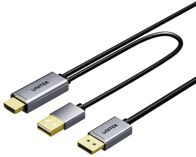 Obrázek produktu pro UNITEK V1714AGY01, 1,8 m, DisplayPort, HDMI, Samec, Samec, 1.4/2.2