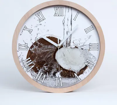 Produktbild von Holzuhr 20fi cm wanduhr - weiße Spitzen - Kokosnuss