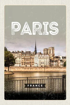 Produktbild von vianmo Holzschild 18x12 cm Paris Frankreich Architektur
