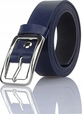 Produktbild von GRACIO Ledergürtel Damen Navy Silberne Schnalle