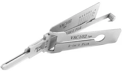 Immagine prodotto di Decodificatore attrezzo auto Lishi Original VAC102 v3 – 2-in-1 Pick Decoder per contatti, porte e bagagliaio – compatibile con Renault Clio, Kangoo, Laguna, Twingo; Dacia Logan, Sandero, Duster