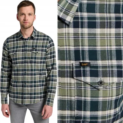 Produktbild von Lee Regular Shirt Grün Grün Kariertes Baumwollhemd Regular Fit M
