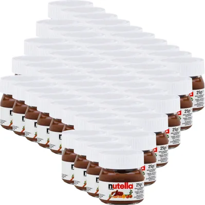 Produktbild von Ferrero Nutella Mini Glas Brotaufstrich Schokolade 25g - Nuss-Nougat (54er Pack