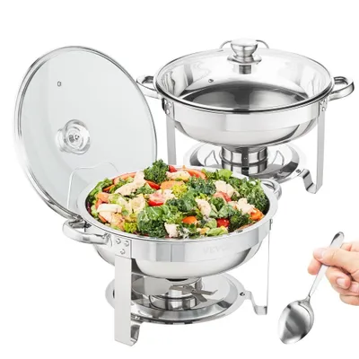 Immagine prodotto di Scaldavivande professionale in acciaio inox 2x3,5L - Set di scaldavivande