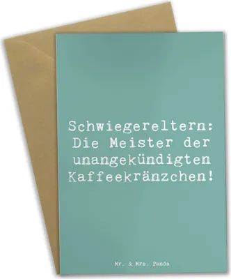 Produktbild von Mr. & Mrs. Panda babykarte Spruch Schwiegereltern Meister - Meeresbrise - Geschenk, osterkarte, Familie, herzerwärmende Sprüche, Jubiläen, vatertagskarte, Weitsicht