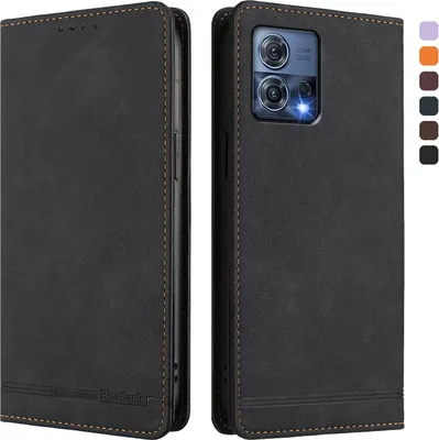 Obrázek produktu pro Pouzdro pro Motorola Edge 30 Fusion/Moto S30 Pro, retroPolyuretankožené flip pouzdro s stojánkem a přihrádkami na karty Černý