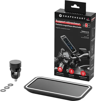 Productafbeelding van Shapeheart motorfiets spiegel-aansluitstuk, smartphonehouder, zwart, 2XL