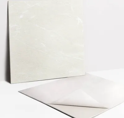 Obrázek produktu pro Nálepky na dlaždice do koupelny a kuchyně - 9 PVC dlaždic s vlastnostmi samolepení 30 x 30 - Světlý kamenný texturu