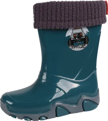 Produktbild von Gefütterte, meeresfarbene Gummistiefel mit Autoaufdruck STORMER LUX D Demar 20-21