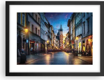 Produktbild von Gerahmtes Poster - Schwarzer Rahmen - Krakau Kirche Mariacki - 40x30 cm - Wand Bild - Wanddeko - Wandbilder - Kunstposter - Wandposter - Bilderrahmen - Bilder - Kunstdruck - P2BAA40x30-4722