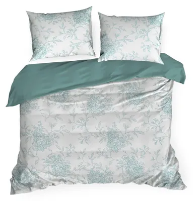 Produktbild von EUROFIRANY | Bettgarnitur - n - 220 x 200 cm - 100% Baumwolle - weiß grün - Bettbezug Set - geblümt