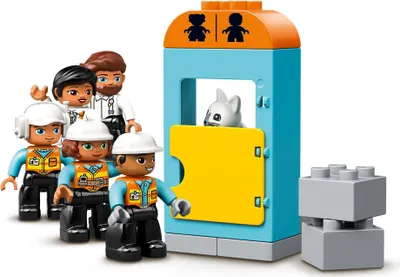 Produktbild von LEGO 10933 DUPLO Große Baustelle mit Licht und Ton, Fahrzeuge mit Push und Go Motor, Spielzeug für Kinder im Alter von 2–5 Jahren