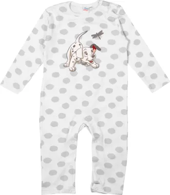 Produktbild von Disney 101 Dalmatiner - Strampler Unisex Langarm Schlafstrampler Baby Body Weiß 74-80
