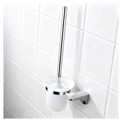 Produktbild von Toilettenbürstenhalter aus Glas, milchglas WC-Bürstenbecher ohne Bohren