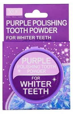 Immagine prodotto di Polvere per la pulizia e lo sbiancamento dei denti, XOC, polvere sbiancante viola, pulizia profonda dei denti, rimozione delle macchie dentali, 30 g