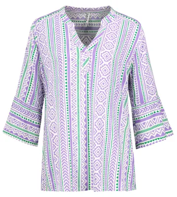 Produktbild von Gemusterte Boho Tunika mit Trompetenärmeln | M