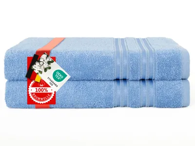 Produktbild von Hammetex Badetücher 2er Set 70x140 cm – 100% Baumwolle Frottier, , mit Aufhängeschlaufe
