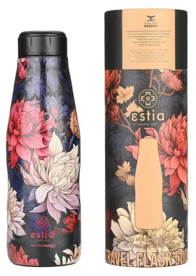 Obrázok produktu pre ESTIA | Termoska - 500 ml - Fľaša na pitie s viečkom - s kvetinovým vzorom