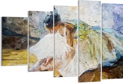 Produktbild von Bild auf Leinwand - Leinwandbild - 5 Teile - Ballerina Mädchen Öl - 150x100cm - Wand Bild - Wanddeko - Wandbilder - Leinwanddruck - Bilder - Wanddekoration - Leinwand bilder - EG150x100-4756