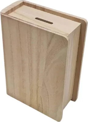 Image de Tirelire Playwood en bois en forme de livre, paulownia