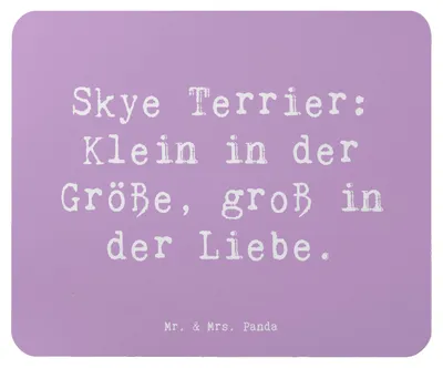Produktbild von Mr. & Mrs. Panda Mousepad Spruch Skye Terrier Liebe - Lavendeltraum - Geschenk, Hunderasse, schottische, treuer Begleiter, Hund, Hunderassen Vielfalt, Mauspad, laptop