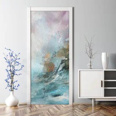Produktbild von Dekorative Türposter Klebefolie selbstklebend Wandaufkleber Aquarell Blumen 70 x 200 cm