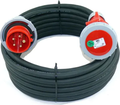 Produktbild von CEE Verlängerungskabel wasserdicht H07NR 5G2,5 5x2,5 16A PCE IP67 5-50m, Größe:5G2.5/ 10m