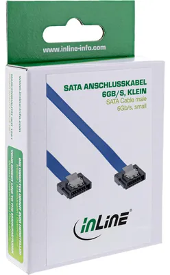 Produktbild von InLine® SATA 6Gb/s Anschlusskabel klein, mit Sicherheitslasche, 0,5m