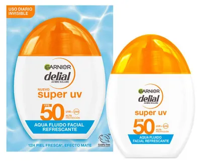 Immagine prodotto di Garnier Delial Super UV Aqua Fluido Rinfrescante per il Viso SPF50 40 ml