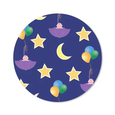 Produktbild von MuchoWow® Mauspad Mousepad Sterne - Muster - Regenschirm - Geburt 30x30 cm - Mousepads - Maus Mat - Pad - Mausunterlage - Tischunterlage - Schreibtischmatten