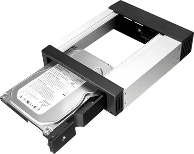 Zdjęcie produktu dla ICY BOX IB-158SSK-B, 13,3 cm (5.25"), Panel nośny, Czarny, 3.5", SATA, SATA II, SATA III, Aluminium