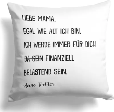 Produktbild von 22Feels Mama Geschenk von Tochter Mutter Kissen Muttertag Geburtstag Weihnachten Deko Frauen Dekoration  Wohnzimmer Schlafzimmer Couch