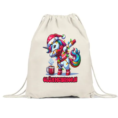 Produktbild von Glühweinhorn Turnbeutel Einhorn Weihnachten Xmas Glühwein Wichtelgeschenk