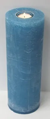 Produktbild von Rustikale Kerze in Ocean Blau mit Teelichteinsatz, 30 x Ø 10 cm