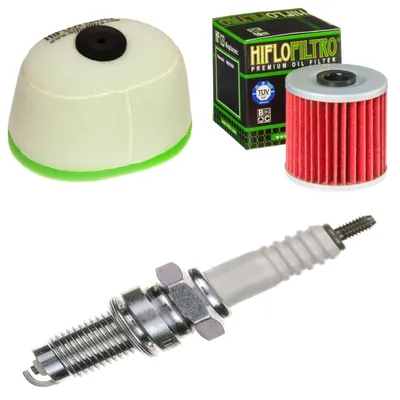 Image de Kit d'entretien pour Kawasaki KLR 650 C 1995-2004 : filtre à air, filtre à huile, bougie d'allumage de pamoto - Neuf