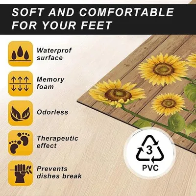 Image de Lot de tapis de cuisine antidérapants, imperméables, rembourrés et confortables