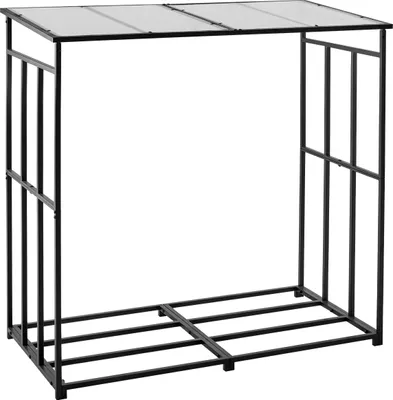 Produktbild von SucceBuy Metall Kaminholzregal, 1850x700x1800 mm Brennholzregal, Kaminholzunterstand aus robustem Material, max. Tragkraft 181 kg, Feuerholzregal für Kamin, Terrasse und Hinterhof
