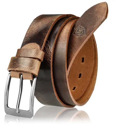 Obrázek produktu pro Pánský kožený opasek STEVENS přírodní kůže camel 3,4 cm 135