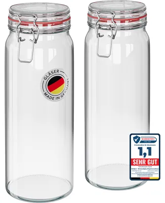 Produktbild von WELLGRO Einmachgläser mit Bügelverschluss rund 2160ml - Vorratsgläser