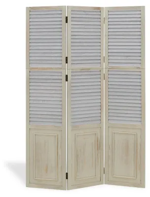 Obrázek produktu pro Paravent Raumteiler 3 teilig Holz Grau Vintage Lamellen Raumtrenner Trennwand Sichtschutz Spanische Wand