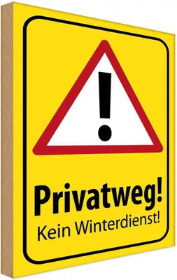 Produktbild von vianmo Holzschild 18x12 cm Privatweg kein Winterdienst Warnschild Hinweisschild